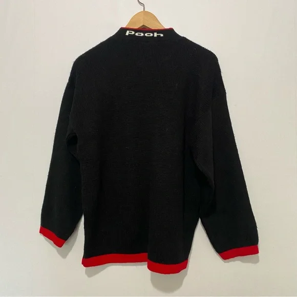 Vintage Disney‎ Winnie the Pooh Tigger Sweater Black Knit 90s Unisex Small/Med - Picture 4 of 8